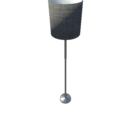 Tall Lamp-001 - Brushed Metal Cyl_1 Shade Grey